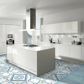 Piastrella da pavimento e rivestimento interno 60.5 x 60.5 cm Sp. 9 mm Polveri Vietresi Amalfi in gres porcellanato lucido azzurro traffico intenso (pei 4/5) R9 1.46 mq