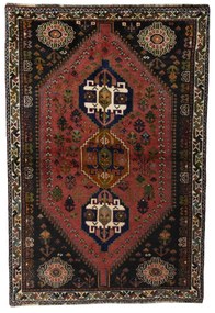 Shiraz Tappeto 130x190 Rosso (Iran) Annodato A Mano