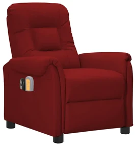 Poltrona massaggio elettrica rosso vino similpelle