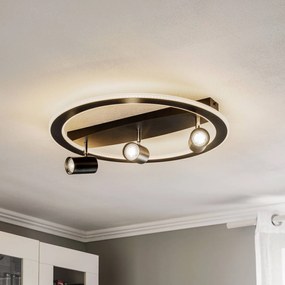 Lindby Berisha plafoniera LED, a 4 luci, nera