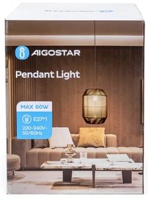 Aigostar - Lampadario a sospensione con filo 1xE27/60W/230V nero