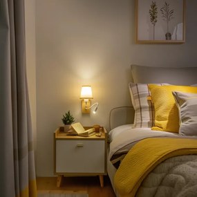 Brilagi - Applique a LED NUBILA WOOD 1xE27/25W/230V +LED/3W quercia/marrone chiaro