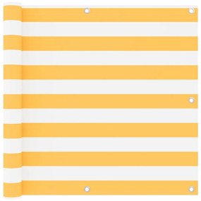 Paravento Balcone Bianco E Giallo 90x500 Cm Tessuto Oxford /