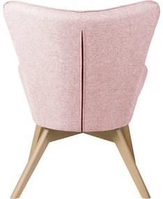 Poltrona con poggiapiedi rosa chiaro Niko – Ropez