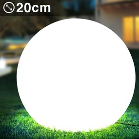 Lampada Sfera da Giardino 20cm Luce Illuminazione Esterno Attacco E27 Bianco...