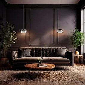 Lampadario LED a sospensione con filo VASO LED/4W/230V diametro 18 cm nero/fumé