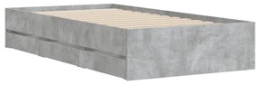 Giroletto cassetti grigio cemento 90x190 cm legno multistrato