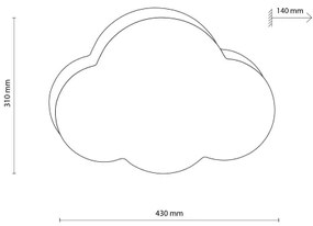 Brilagi - Plafoniera per cameretta NIMBUS MINI 2xE27/15W/230V 31x43 cm blu