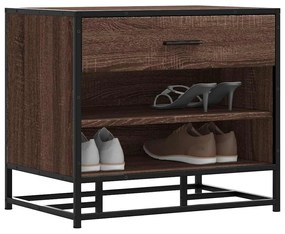 Panca Portaoggetti Rovere Marrone Legno Multistrato E Metallo /