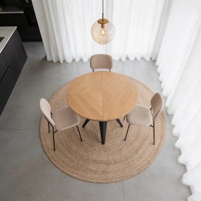 Tavolo da pranzo rotondo con piano effetto rovere allungabile con estensione ø 120 cm Magnus – Windsor &amp; Co Sofas