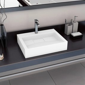 Lavandino 60x38x11 Cm Blocco İn Marmo/minerale Bianco /