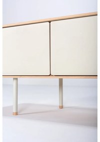 Mobile TV bianco-color legno naturale in legno di quercia 160x48 cm Fina - Gazzda