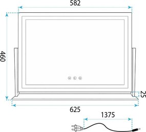 Specchio LED STUDIO L.Gold 58x45