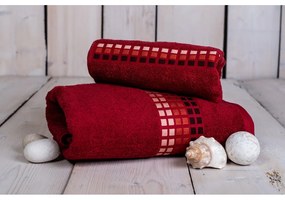 Asciugamano in cotone rosso 100x50 cm Darwin - My House