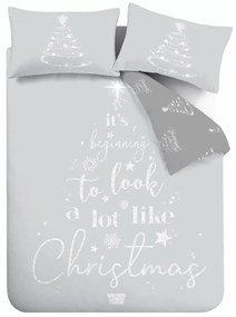 Biancheria grigia per letto matrimoniale 200x200 cm A Lot Like Christmas - Catherine Lansfield