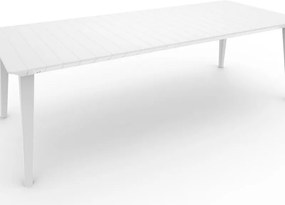 Tavolo da pranzo per giardino Lima KETER struttura e superficie in resina bianco per 8 persone 235x98cm