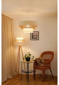 Brilagi - Lampadario a cavo DENVER LUNETA 1xE27/15W/230V Ø60 beige/marrone/crema