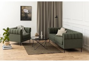 Tavolino nero con piano in vetro ø 80 cm Cuxton - Actona