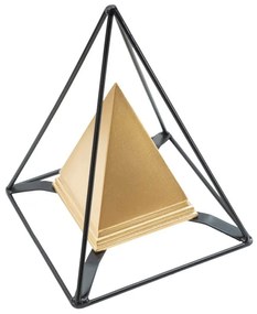 Piramide dorata con supporto in ferro 15x15x21 cm