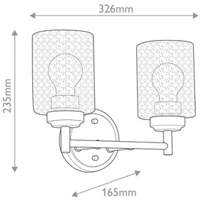 Kichler KL-WINSLOW-2W-NBR - Applique WINSLOW 2xE27/60W/230V ottone