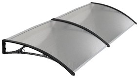 Pensilina in policarbonato trasparente L 240 x P 100 cm struttura in alluminio nero