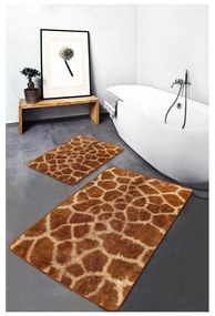 Set di tappetini per il bagno marroni in velluto 2 pz 60x100 cm – Mila Home