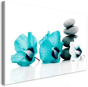 Quadro Calm Mallow (1 Part) Turquoise  Colore Bianco, Dimensioni e Misure 70x35