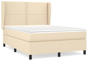 Giroletto a molle con materasso crema 140x200 cm in tessuto