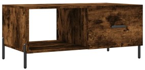 Tavolino da salotto rovere fumo 90x50x40cm in legno multistrato