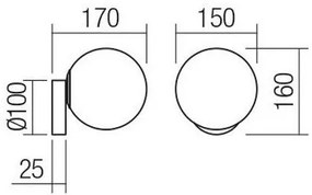 Redo 01-2714 - Applique VOLLEY 1xE14/28W/230V nero