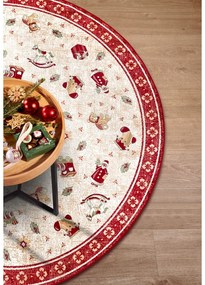 Tappeto rotondo rosso natalizio in misto cotone ø 200 cm Toy's Delight Red Christmas - Villeroy&amp;Boch