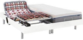Set da relax, con sospensioni, memory foam, HESIODE III di YSMÉE - Motori OKIN - Bianco - 2 x 80 x 200 cm