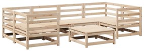 Set divani da giardino 7 pz in legno massello di pino