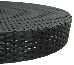 Tavolo da giardino nero 75,5x106 cm in polyrattan