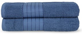 Set di 2 asciugamani blu in spugna di cotone 70x140 cm - Good Morning