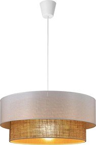 Lampadario a sospensione con cavo BORHO 1xE27/60W/230V Ø 40 cm bianco/iuta