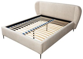 Letto matrimoniale imbottito beige con rete inclusa 140x200 cm Makana – Makamii