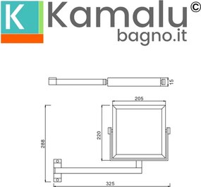 Specchio ingranditore orientabile 20x20cm per alberghi finitura cromata | SP-3592 - KAMALU