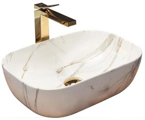 REA-U6596 - Lavabo da appoggio BELINDA 33,5x46,5 cm ceramica/effetto marmo