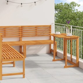Set da pranzo da giardino in legno di acacia 4 pezzi