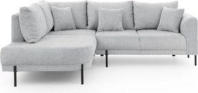 Divano angolare grigio chiaro (con penisola a sinistra/a L) con rivestimento in ciniglia Mauris – Ropez