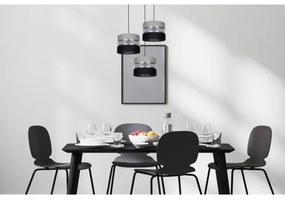 Lampadario a sospensione con filo CORAL 3xE27/60W/230V nero/grigio/cromo diametro 45 cm