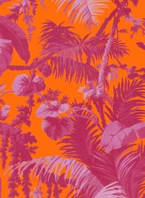 House of Hackney Carta da parati Pampas - Tangerine/ Azalea