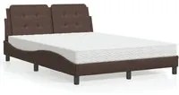 Letto con Materasso Marrone 140x200cm in Similpelle 3208868