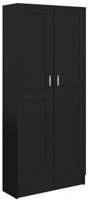 Libreria Nera 82,5x30,5x185,5 cm in Legno Multistrato