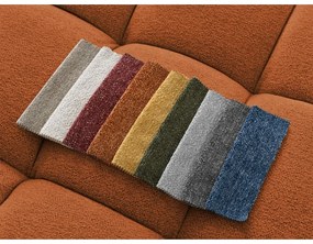 Divano angolare color terracotta allungabile e con contenitore (penisola a destra/a L) con rivestimento in ciniglia Everest – Bobochic Paris