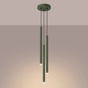 Sollux SL.1521 - Lampadario a sospensione con filo PASTELO 3xG9/8W/230V verde