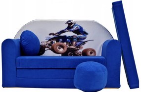 Divano blu per bambini 98 x 170 cm Moto quad