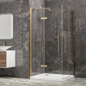 Kamalu - Box doccia 80x140 oro satinato doppio battente | KT1000G