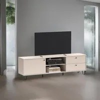 Mobile porta TV cashmere Aldo1 con anta cassetti e vano a giorno 182x40x50,1H